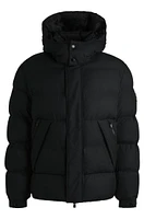 Water-repellent puffer jacket with detachable hood