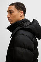 Water-repellent puffer jacket with detachable hood