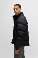 Water-repellent puffer jacket with detachable hood