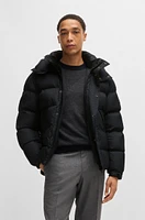 Water-repellent puffer jacket with detachable hood