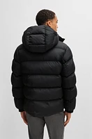 Water-repellent puffer jacket with detachable hood