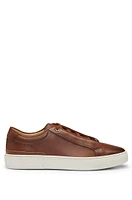 Gary burnished-leather trainers with hidden laces