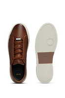 Gary burnished-leather trainers with hidden laces