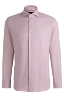 Regular-fit shirt stretch cotton with diagonal stripes