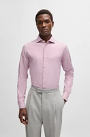 Regular-fit shirt stretch cotton with diagonal stripes