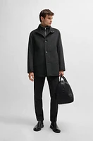 Relaxed-fit short coat wool and cashmere