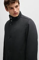 Relaxed-fit short coat wool and cashmere