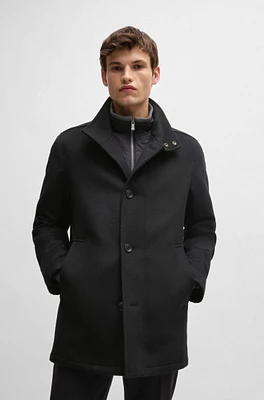 Relaxed-fit short coat wool and cashmere