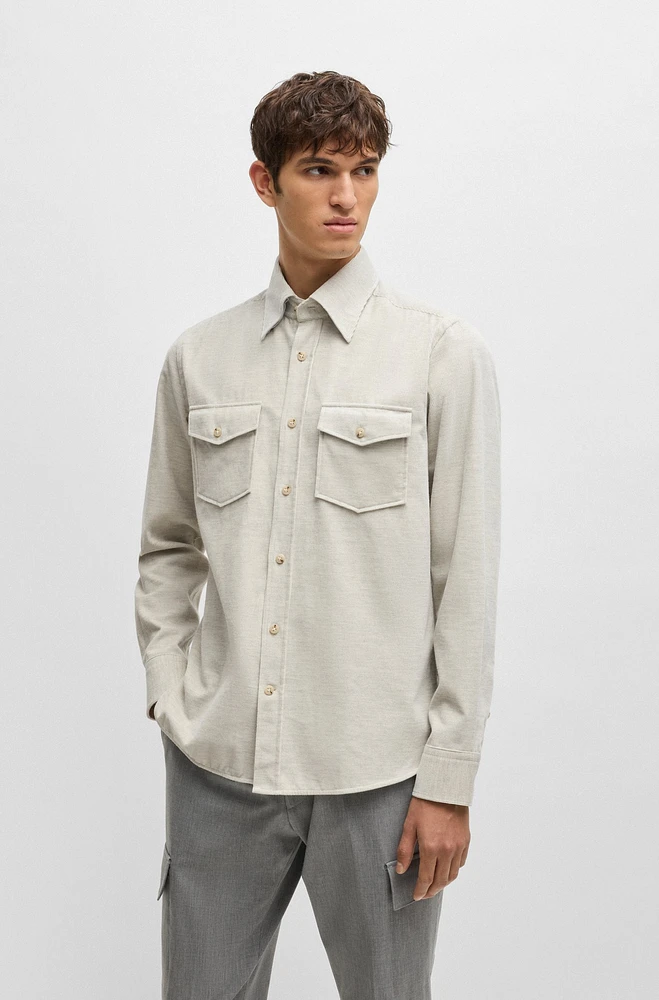 Relaxed-fit shirt cotton with patch pockets