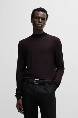 Silk regular-fit sweater with knitted structure