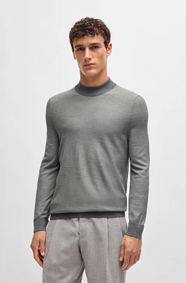 Silk regular-fit sweater with knitted structure