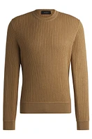 Wool-blend knitted sweater with herringbone structure