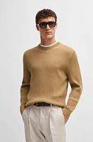 Wool-blend knitted sweater with herringbone structure