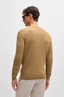 Wool-blend knitted sweater with herringbone structure