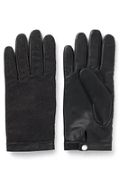 Mixed-material gloves with leather palm and full lining