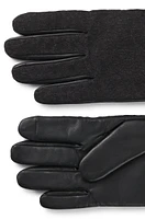 Mixed-material gloves with leather palm and full lining