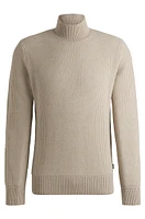 Mock-neck sweater cotton and wool