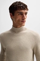 Mock-neck sweater cotton and wool