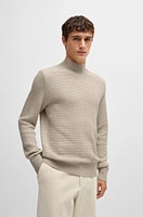 Mock-neck sweater cotton and wool