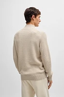 Mock-neck sweater cotton and wool