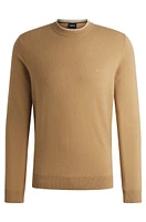 Virgin-wool sweater with embroidered logo