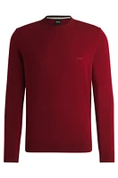 Virgin-wool sweater with embroidered logo