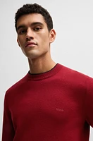 Virgin-wool sweater with embroidered logo