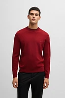 Virgin-wool sweater with embroidered logo