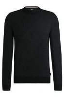 Virgin-wool sweater with two-tone jacquard pattern