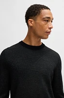 Virgin-wool sweater with two-tone jacquard pattern