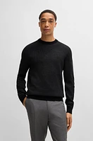 Virgin-wool sweater with two-tone jacquard pattern