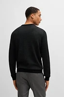 Virgin-wool sweater with two-tone jacquard pattern