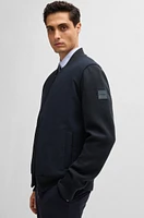 Regular-fit zip-up jacket with padded front panel