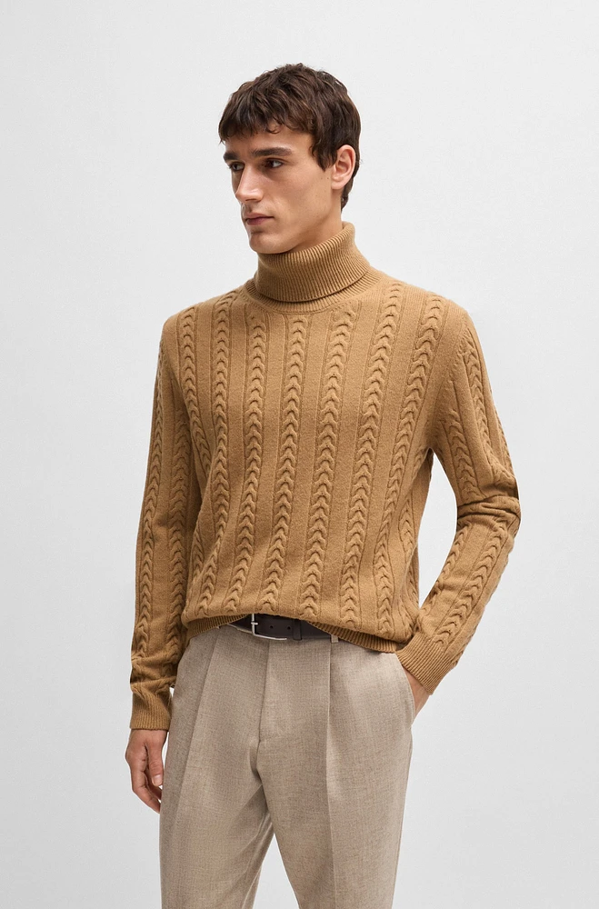 Cable-knit sweater wool and cashmere