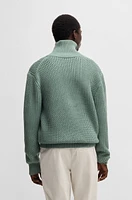 Wool regular-fit sweater with buttoned placket