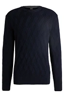 Wool regular-fit sweater with knitted structure