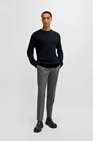 Wool regular-fit sweater with knitted structure