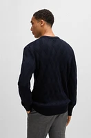 Wool regular-fit sweater with knitted structure