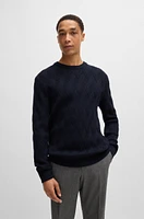 Wool regular-fit sweater with knitted structure