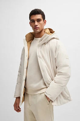 Regular-fit down jacket thick corduroy