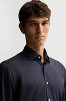 Regular-fit shirt easy-iron stretch-cotton poplin