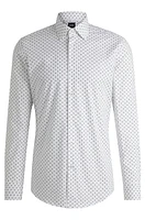 Slim-fit shirt printed stretch-cotton poplin