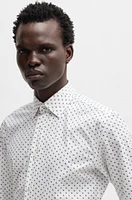 Slim-fit shirt printed stretch-cotton poplin