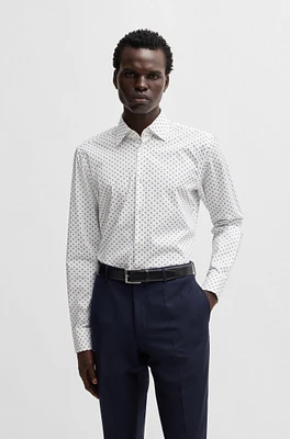 Slim-fit shirt printed stretch-cotton poplin