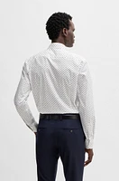 Slim-fit shirt printed stretch-cotton poplin