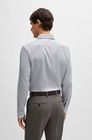 Slim-fit shirt easy-iron stretch cotton