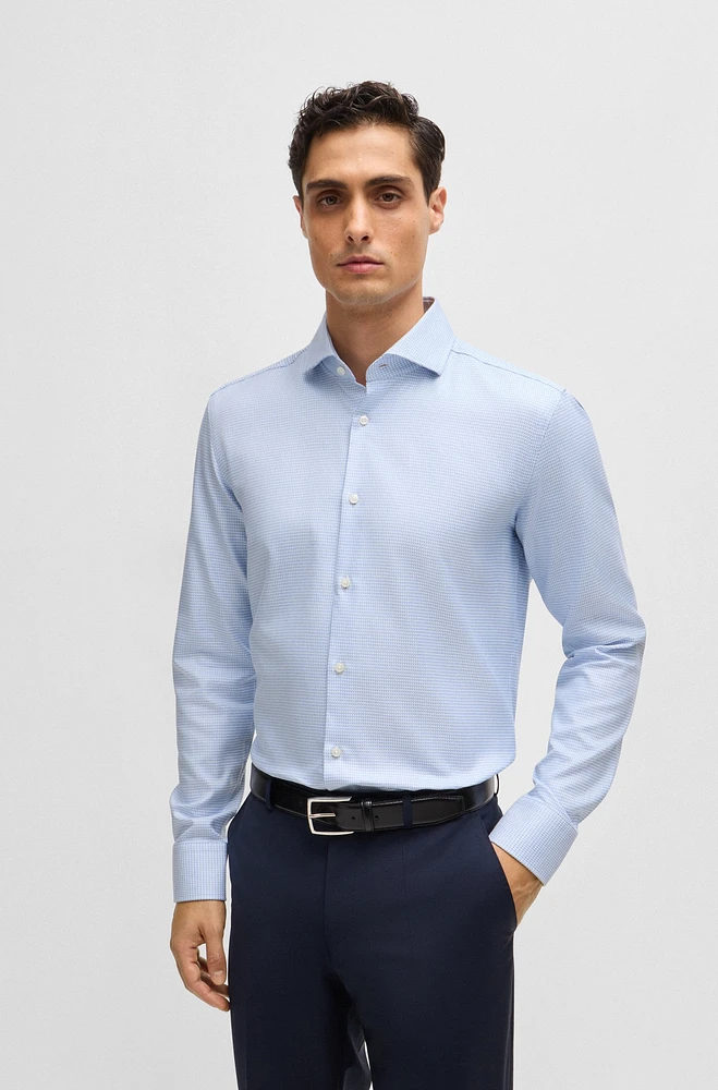 Slim-fit shirt structured cotton