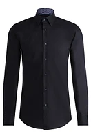 Slim-fit shirt easy-iron cotton poplin