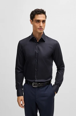 Slim-fit shirt easy-iron cotton poplin