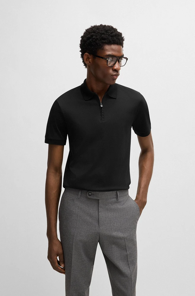 Slim-fit polo shirt mercerized cotton